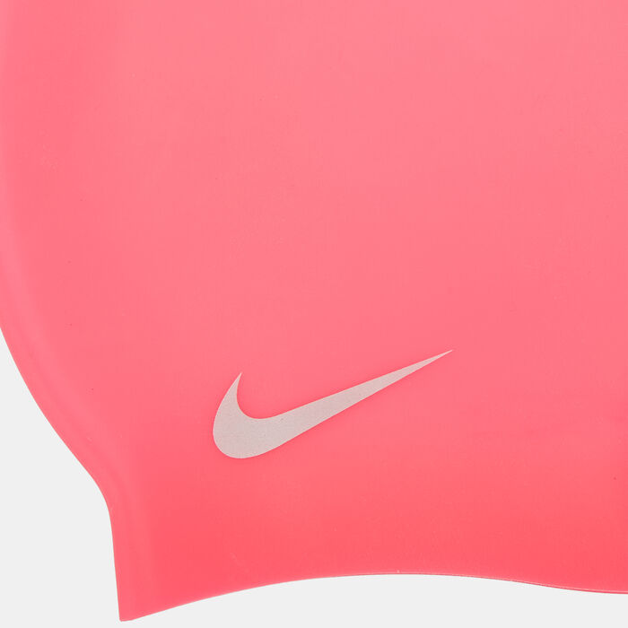 قبعة السباحة سوليد سيليكون للاطفال الكبار image number 1