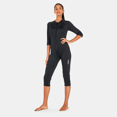 بدلة سباحة بطول 3/4 من قطعة واحدة سليمكيني للنساء