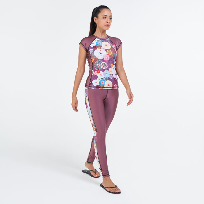 تيشيرت للسباحة راشجارد بطبعات للنساء image number 2